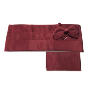 Bordo Damatlık Kuşak Set-3701-2DKS